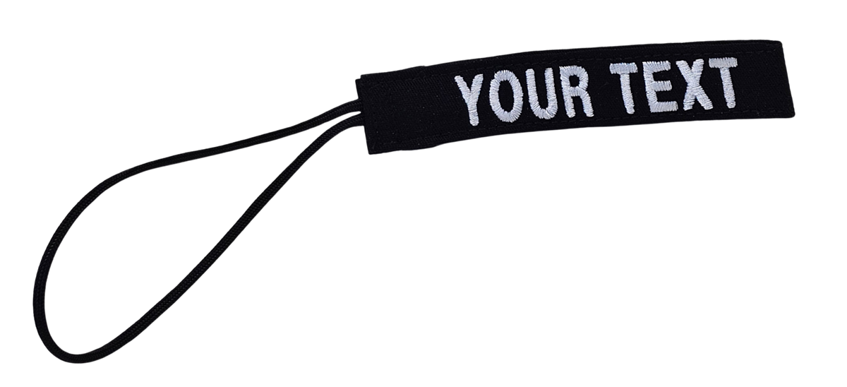 Embroidered gear tag