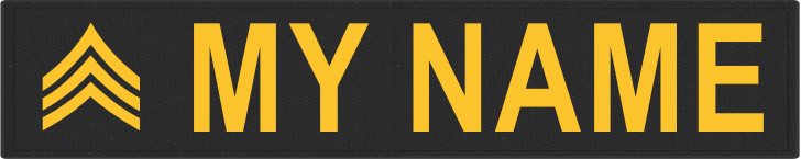 Name tape with rank symbols