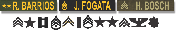 Name tapes with rank symbols