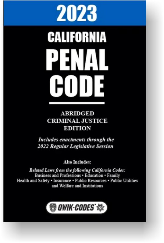 2023 QwikCodes California Penal Code Book Abridged Closeout 31 Off