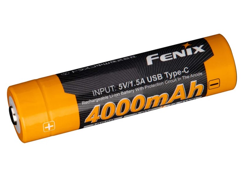 Fenix ARB-L18-4000U 18650 Rechargeable Battery with Built-In USB - Click for larger image Fenix ARB-L18-4000U 18650 Rechargeable Battery with Built-In USB