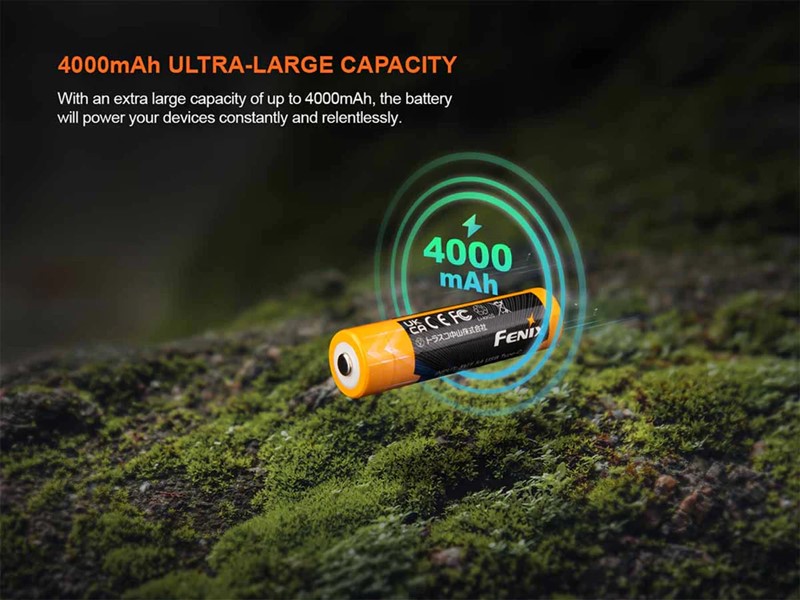Fenix ARB-L18-4000U 18650 Rechargeable Battery with Built-In USB - Click for larger image Fenix ARB-L18-4000U 18650 Rechargeable Battery with Built-In USB