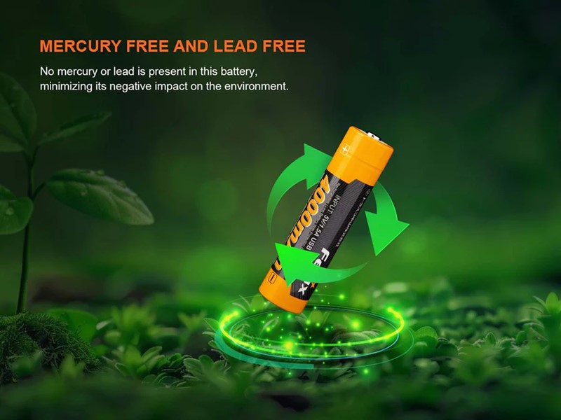 Fenix ARB-L18-4000U 18650 Rechargeable Battery with Built-In USB - Click for larger image Fenix ARB-L18-4000U 18650 Rechargeable Battery with Built-In USB