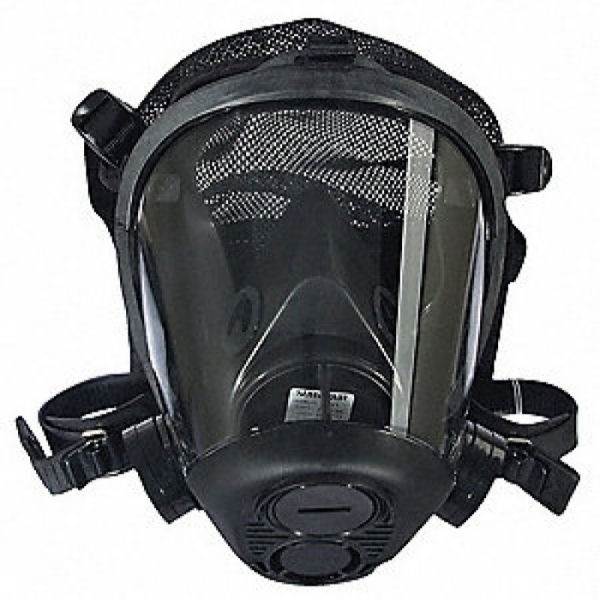 tactical gas mask white background