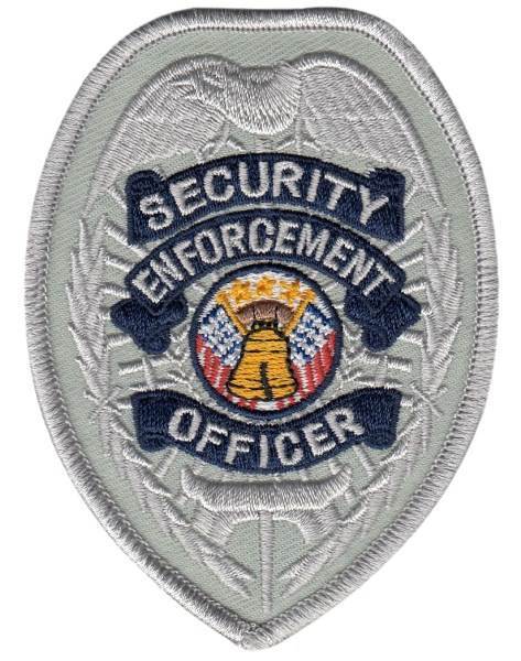 SECURITY PRIVATE OFFICER GOLD ON SILVER SHIELD BADGE