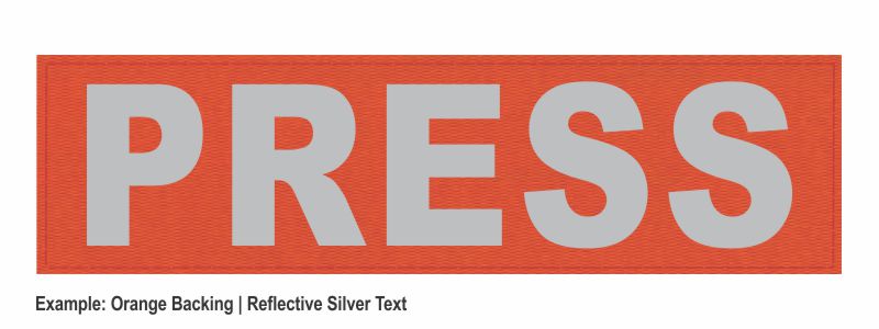 Stock ID Patch - PRESS - 11x3 - Hook Backing - Click for larger image Stock ID Patch - PRESS - 11x3 - Hook Backing